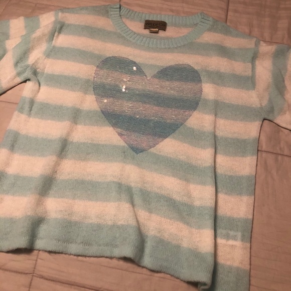 🔹Wildfox White Label Striped Sequin Heart Sweater - Picture 3 of 6